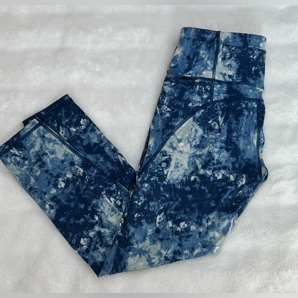 Sweaty Betty Leggings The Power 7/8 Length 27” Tie Dye Blue S - Picture 1 of 8